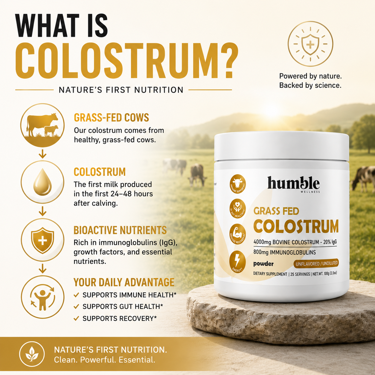 Grass Fed Colostrum - 25 Servings
