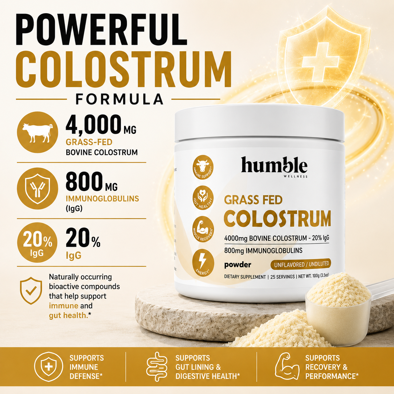 Grass Fed Colostrum - 25 Servings
